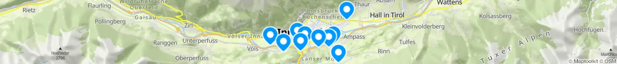 Kartenansicht für Apotheken-Notdienste in der Nähe von Innsbruck  (Stadt) (Tirol)